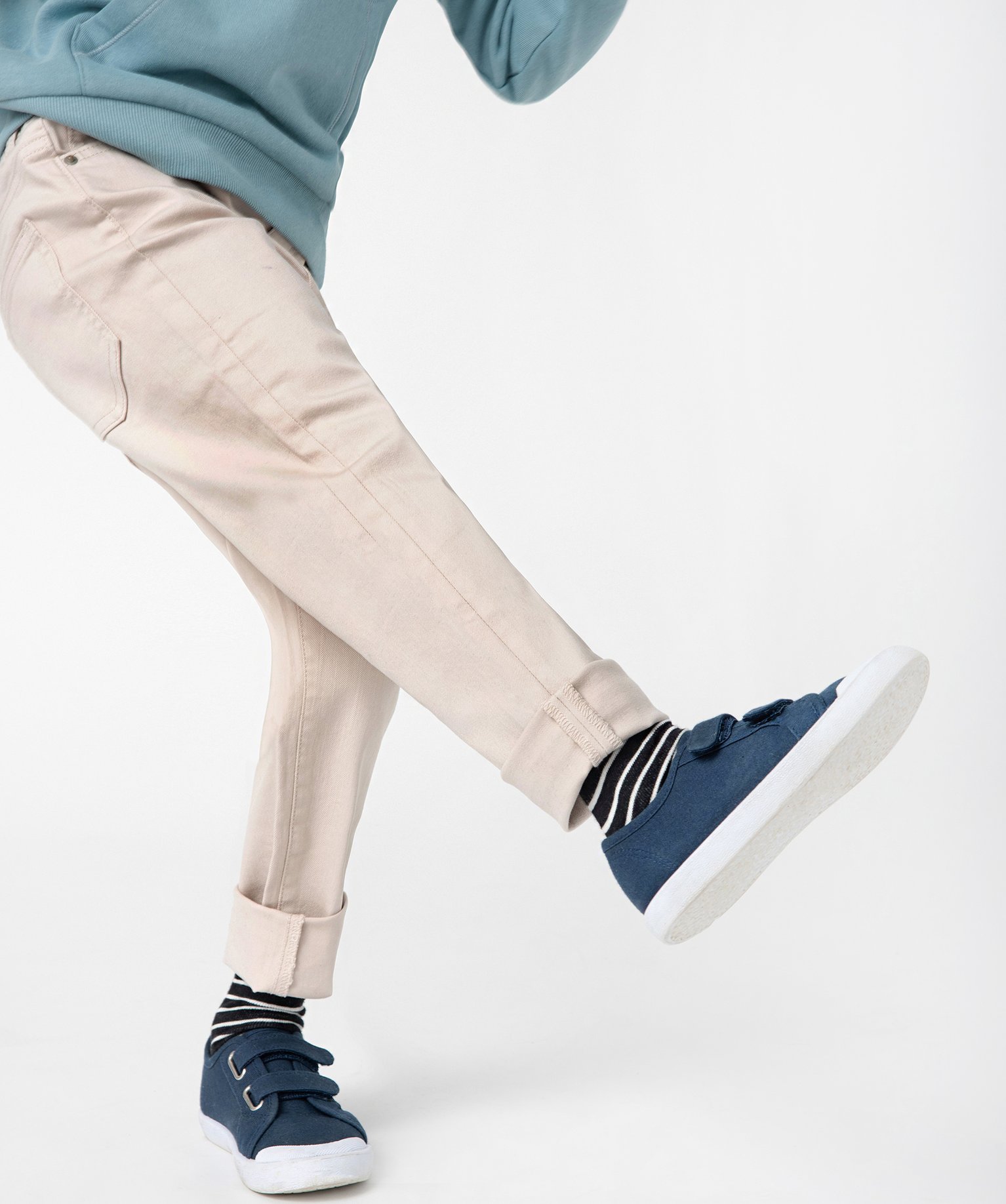 Pantalon Garçon 5 poches avec taille élastiquée beige | GEMO
