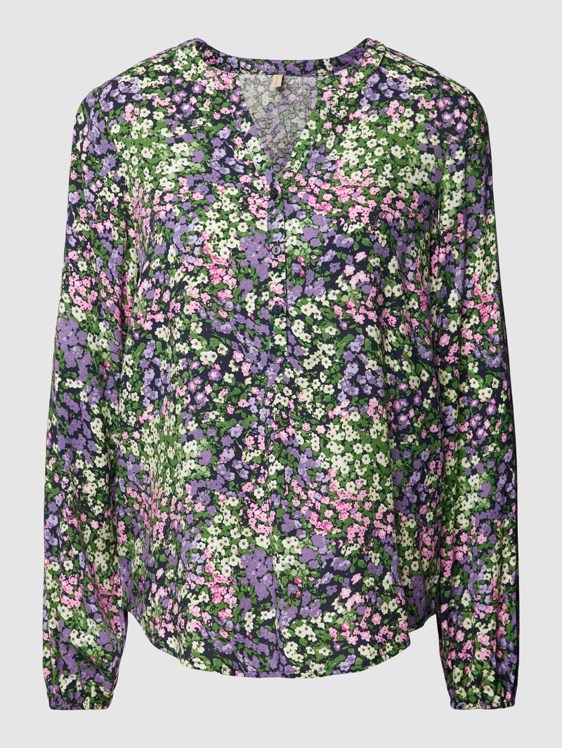 Bluse mit floralem Allover-Muster Modell 'Abelone' in flieder