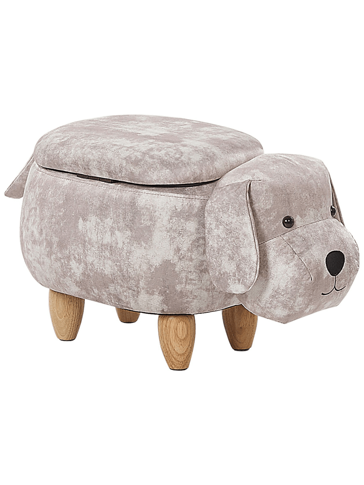Beliani Tierhocker DOGGY in Beige/Heller Holzfarbton - (W) 62 x (H) 38 x (L) 36 cm günstig kaufen onesize