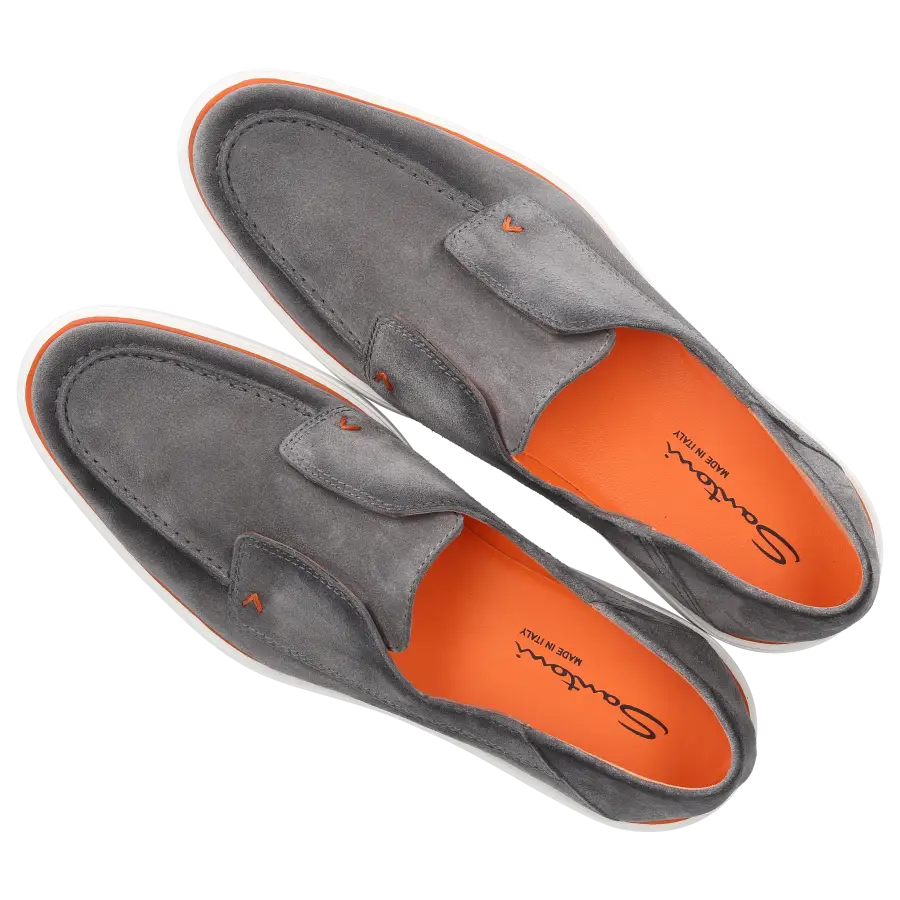 Santoni - Loafer 18407 Veloursleder - grau