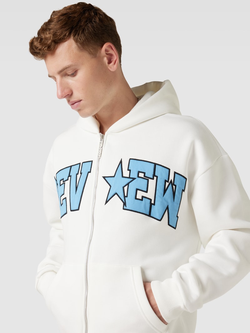 Sweatjacke mit Kapuze in weiß