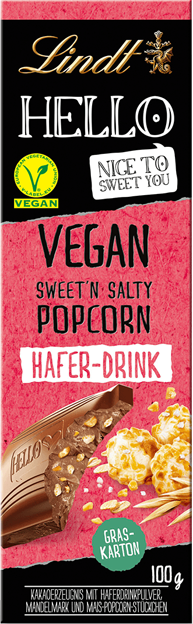 Lindt Hello Sweet & Salty Popcorn Tafel vegan