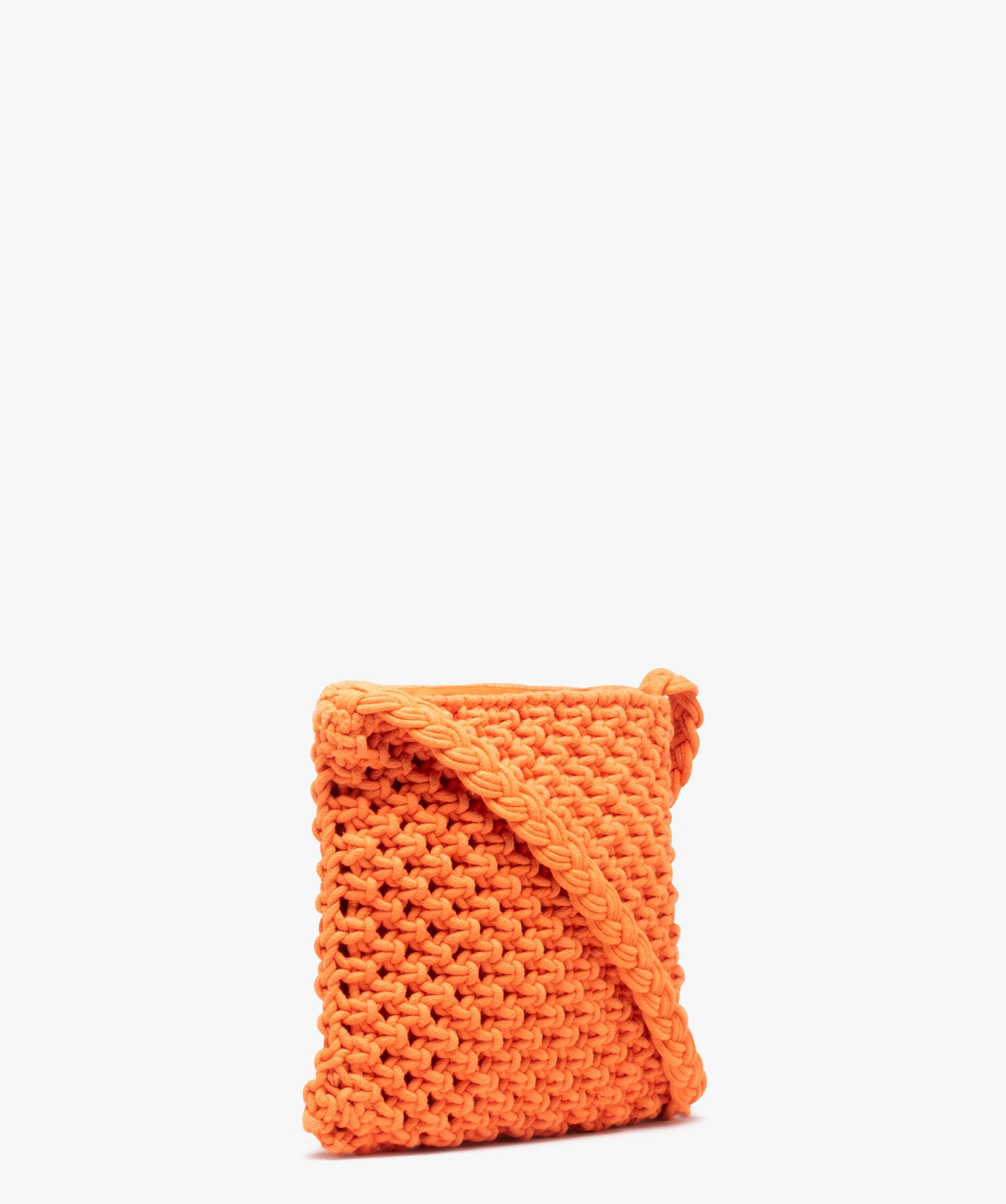 Sac bandoulière femme en maille tressée orange | GEMO