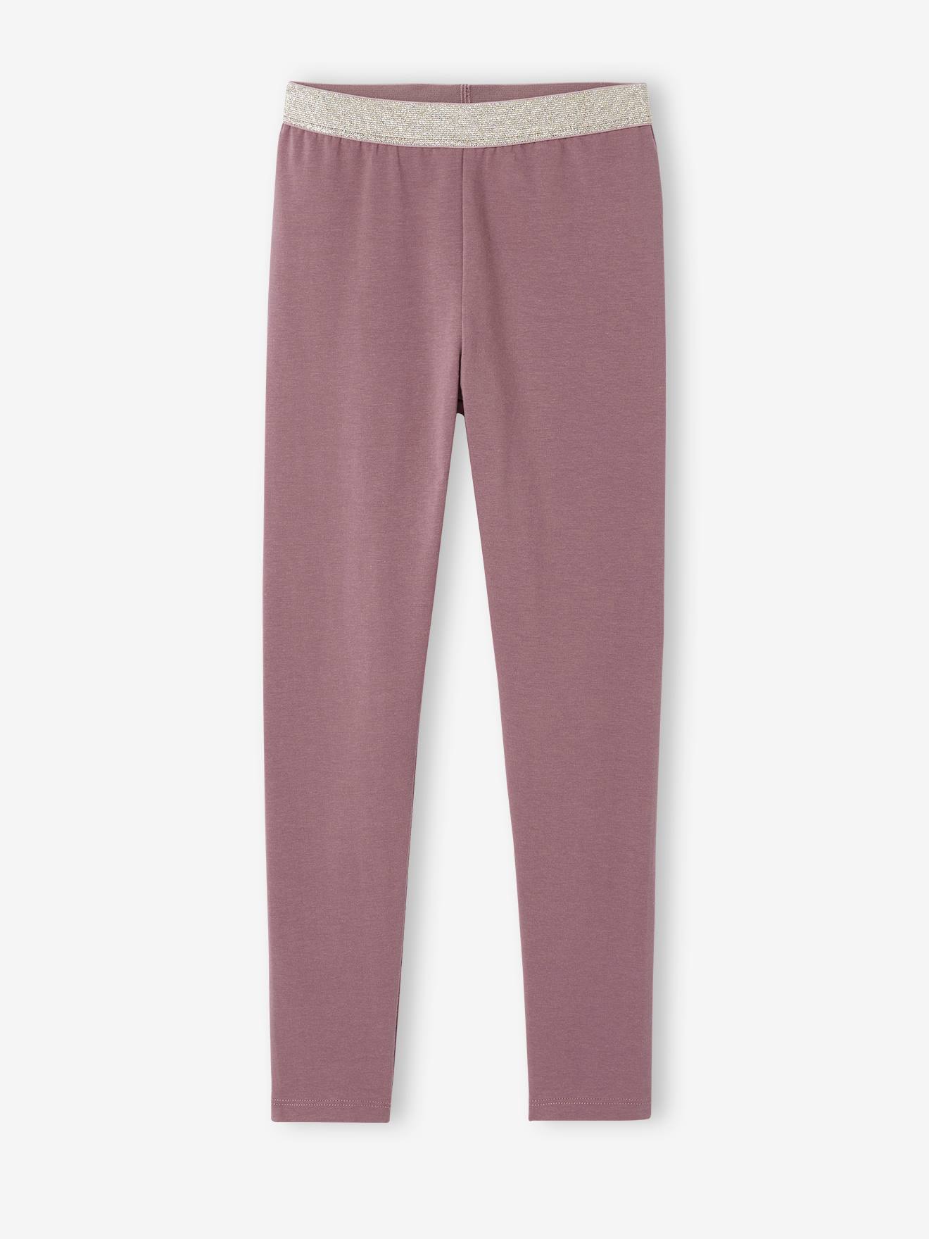 Legging Basics fille ceinture irisée rose foncé