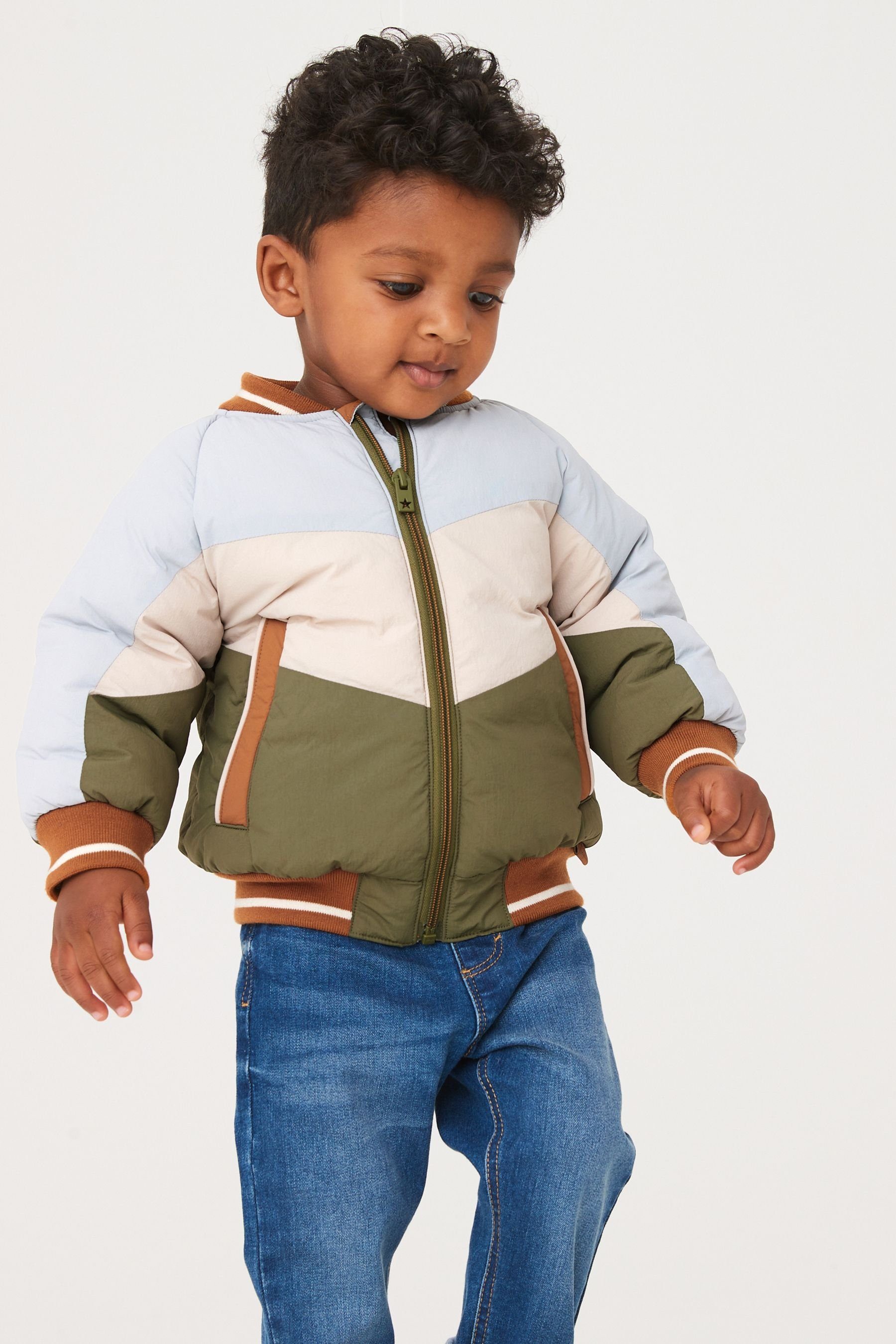 Next Strickjacke Blouson mit Zickzackmuster (1-tlg)
