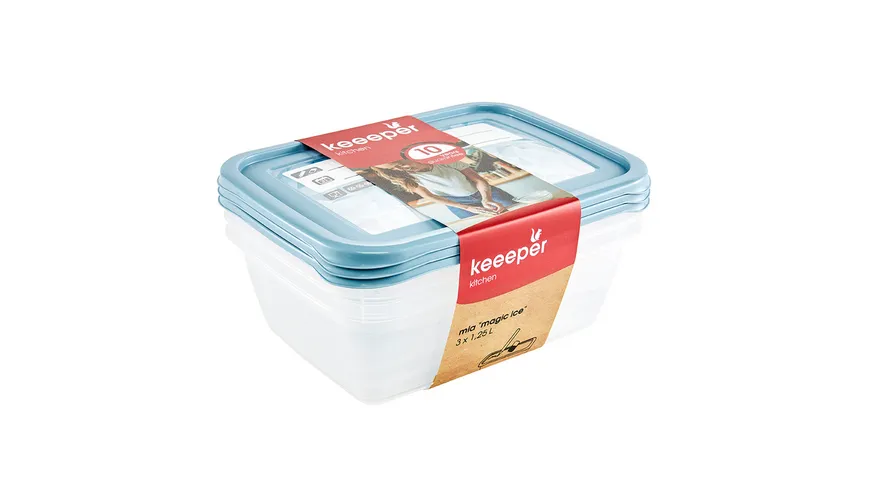 keeeper Gefrierdosen Set Mia Polar 3-tlg. 1,25l nordic blue