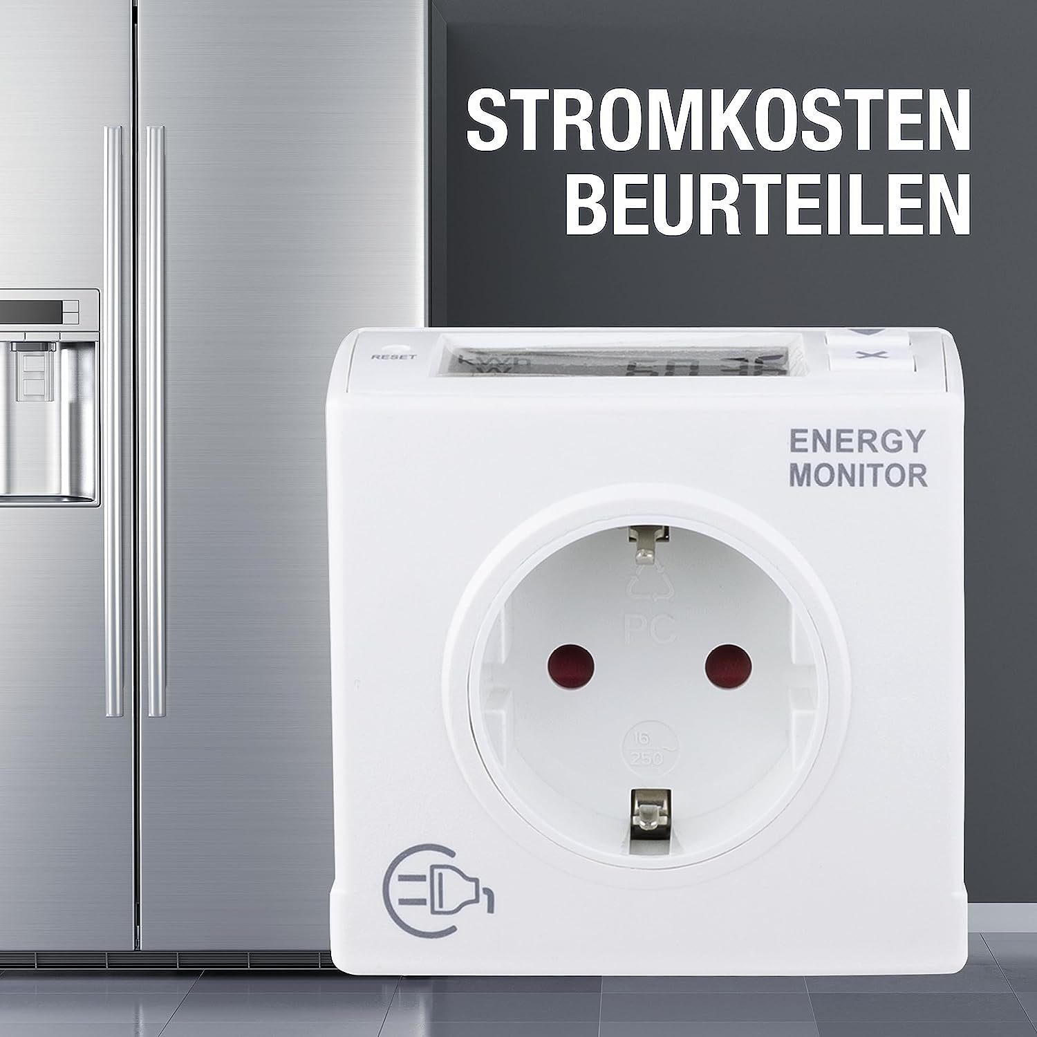 REV Strommessgerät - messen Sie Ihren Stromverbrauch, Stromzähler für Steckdose, Ausgezeichnet von Stiftung Warentest mit Note 1,7