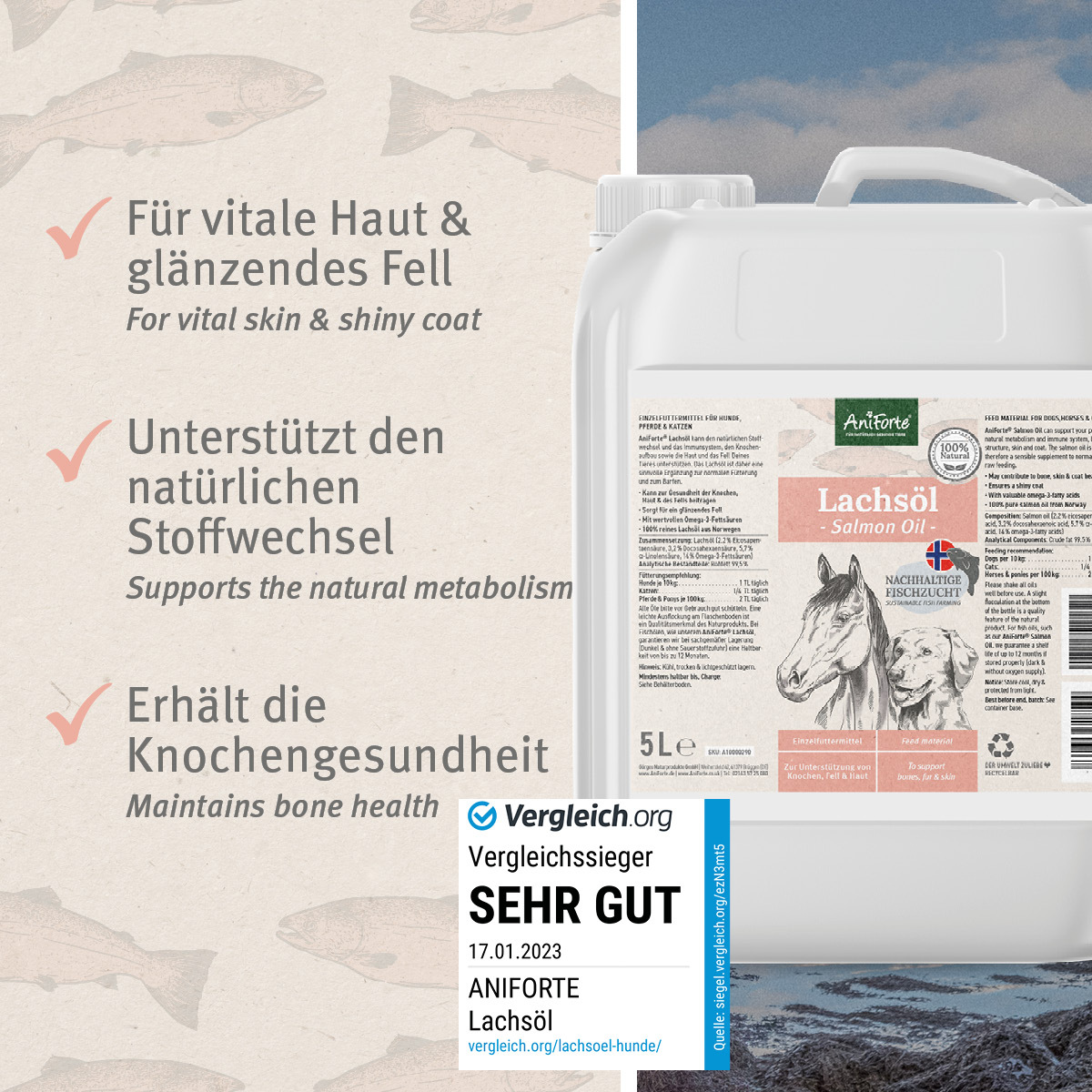 Aniforte Ergänzungsfutter & Aufzucht Aniforte Lachsöl 5 Liter