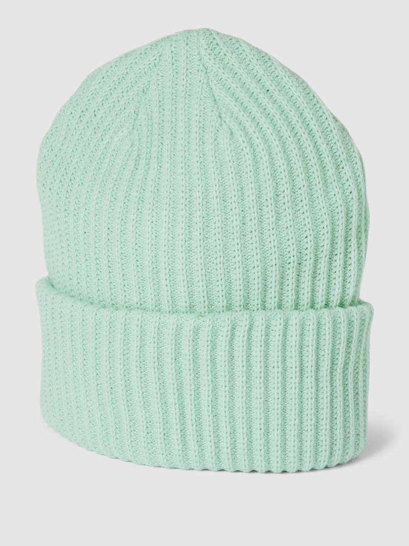 Strickmütze mit breitem Umschlag Modell 'HEXO' in mint