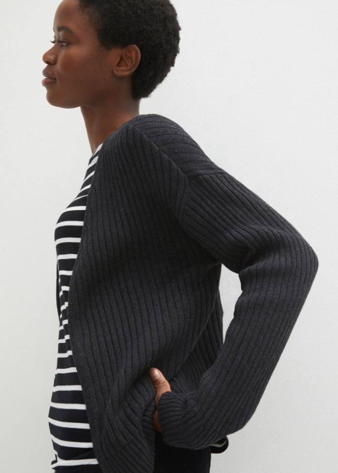 Offene Strickjacke, verkürzt