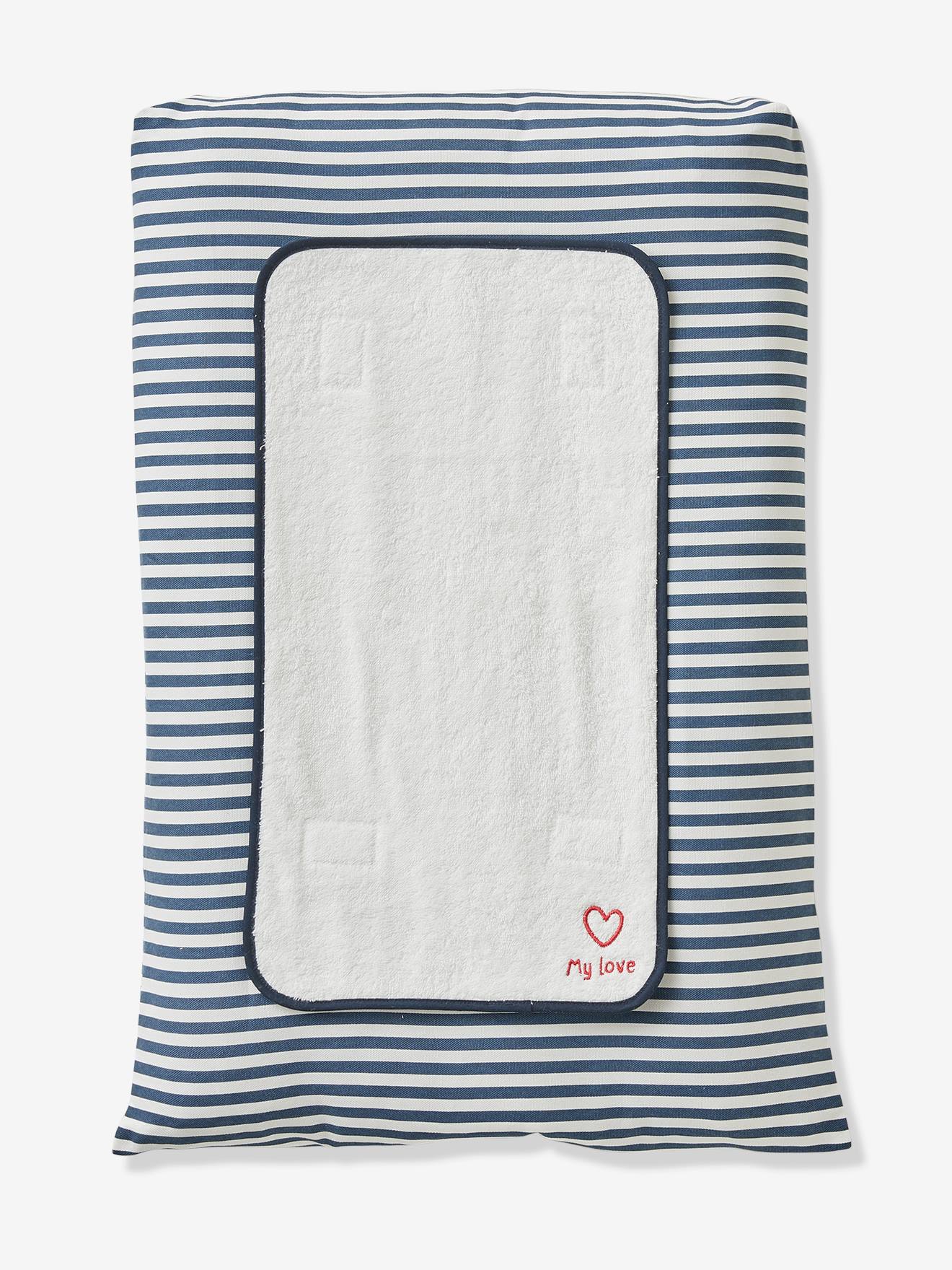 Vertbaudet Baby Wickelauflage MATROSENSTREIFEN - weiß/blau