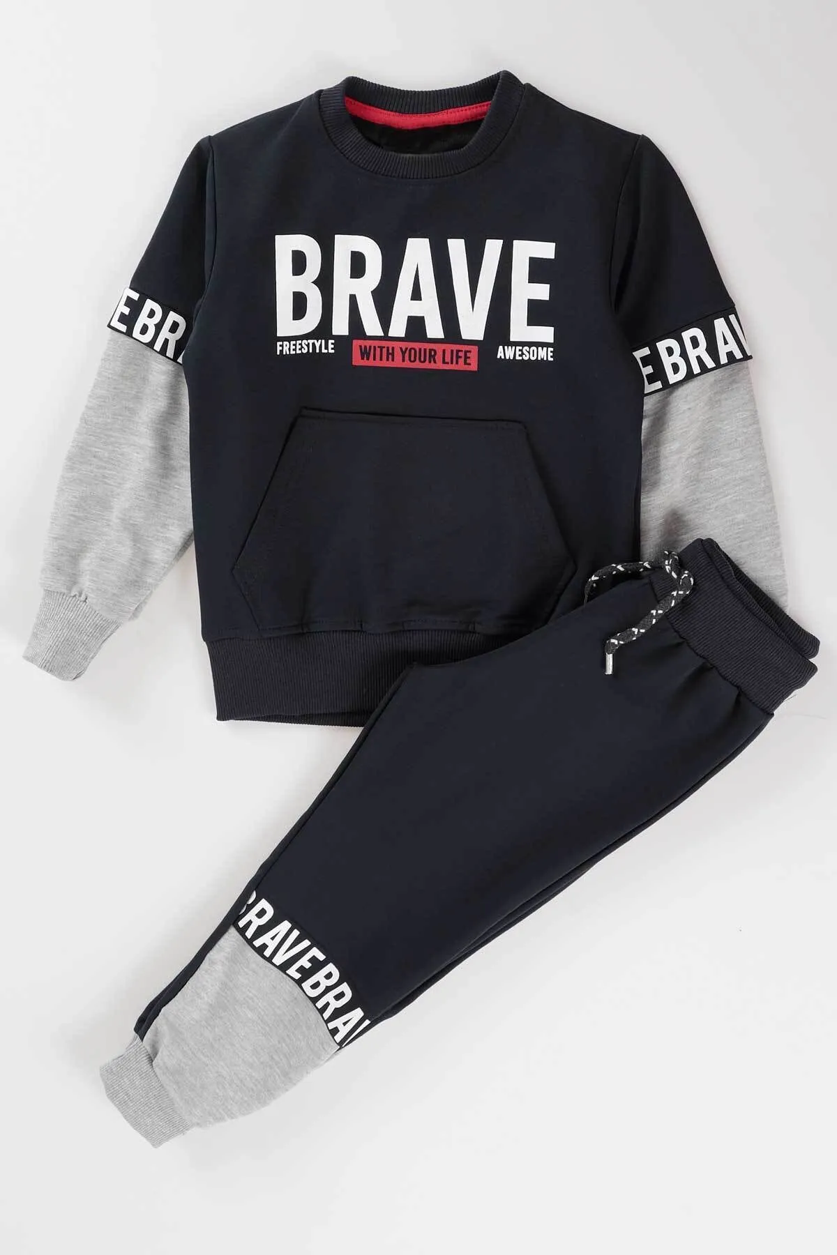AHENGİM  Bedrucktes Brave-Trainingsanzug-Set für Jungen Ak2231