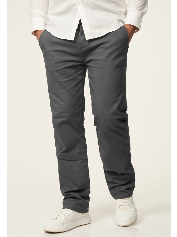 DAILY COTTON Chinohose - DCDAVIE Chino Hose Jeans Stoffhose Straight-Fit in Dunkelgrau günstig kaufen