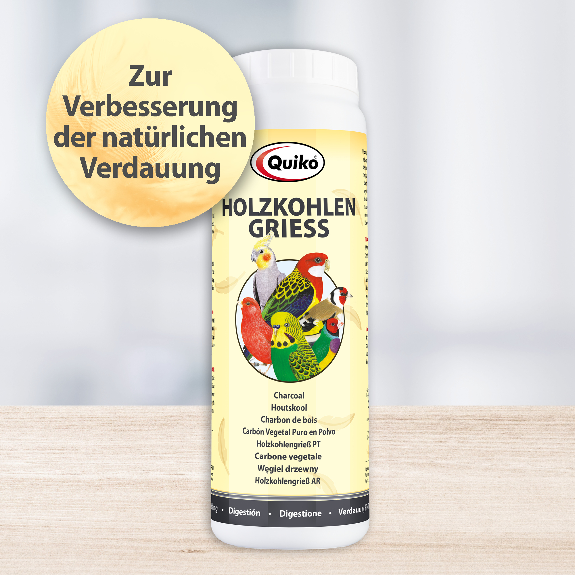 Quiko Ergänzungsfutter Quiko Holzkohlengrieß 270 g: Leicht verdauliches Einzelfuttermittel für Ziervögel