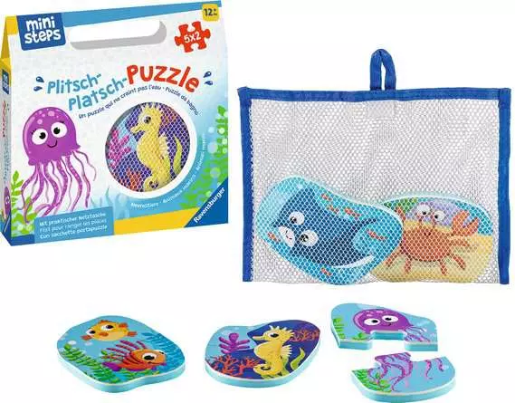 Plitsch-Platsch-Puzzle Meerestiere - Babyspielzeug ab 12 Monaten