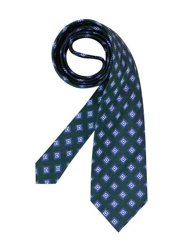 ETON, Krawatte, Seide, flaschengrün-blau gemustert