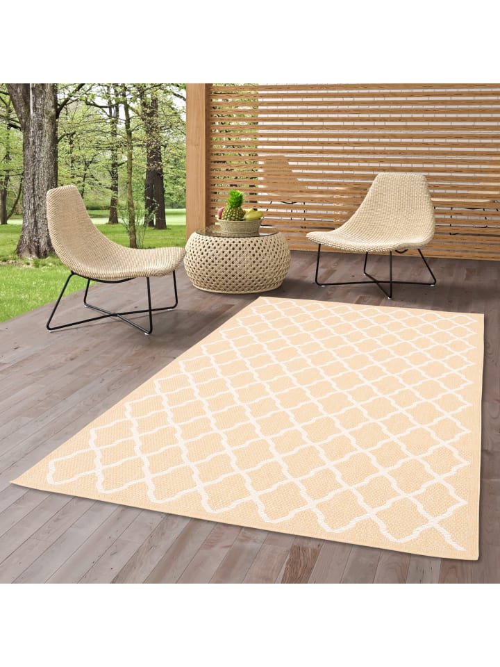 Pergamon In & Outdoor Teppich Flachgewebe Valencia Modern in Honig günstig kaufen