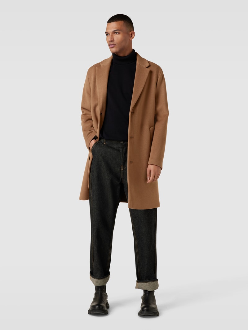 Mantel mit seitlichen Eingrifftaschen Modell 'dalan' in camel