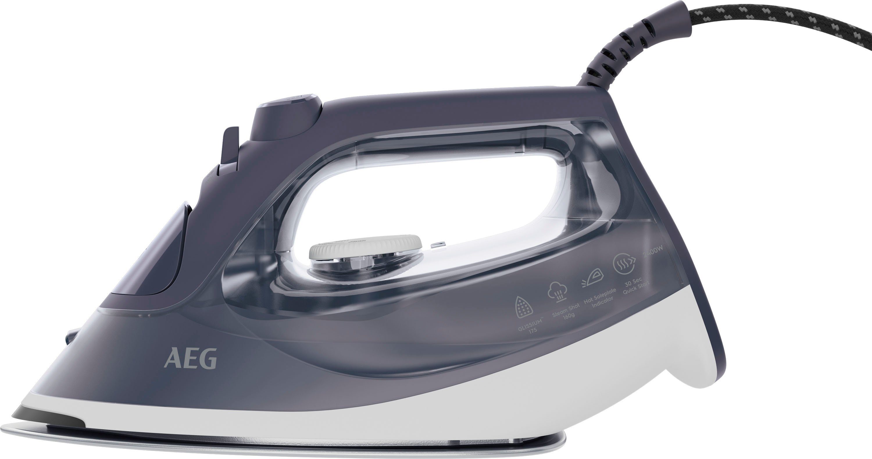 AEG Dampfbügeleisen SI6-1-2MN, 2400 W, Anti-Kalk System, Restwärmeanzeige, 160 g Dampfstoß