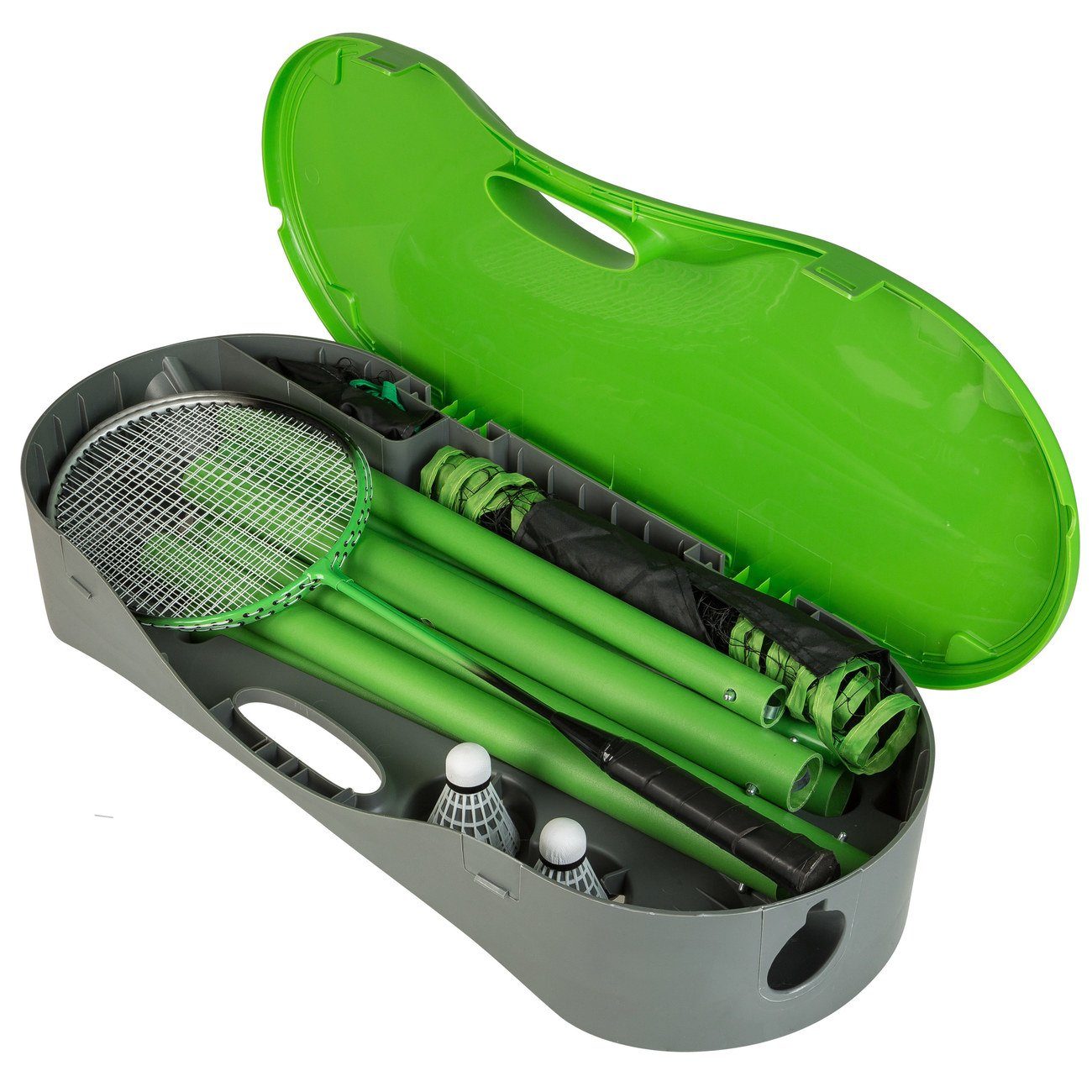 Idena Federball Federball und Tennis 2 in 1 Set - 2 Netze, 2 Schläger, 2 Federbälle & 1 Koffer (Spar-Set)