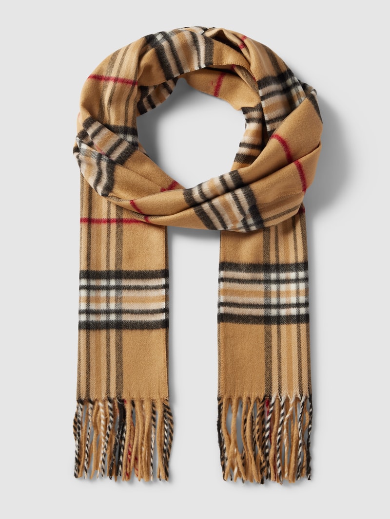 Schal mit Tartan-Karo in camel