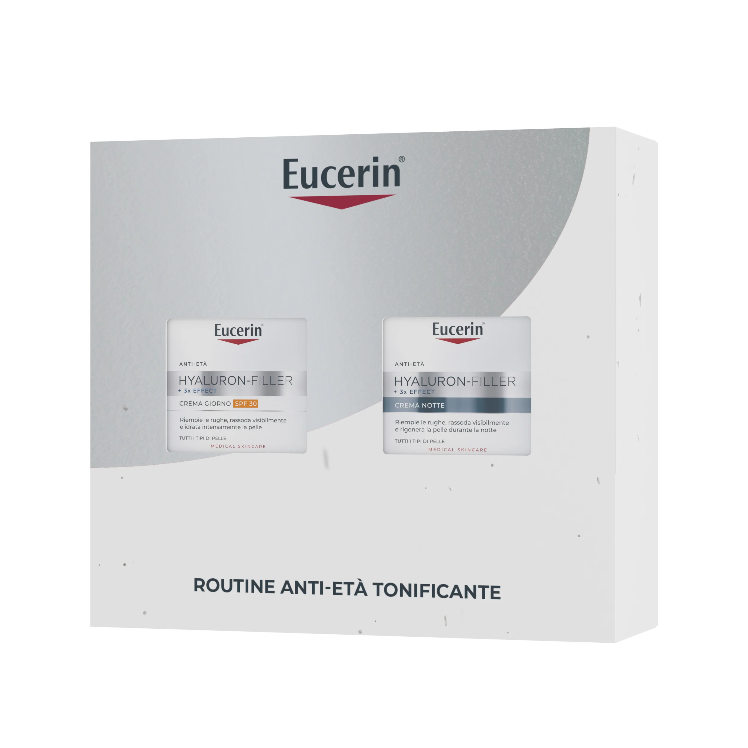 PACHET DE CRĂCIUN CU EFECT 3X CU HIALURON-FILLER (Cremă de zi SPF30 + Cremă de noapte) - Set antirid, Cremă de față de zi antirid