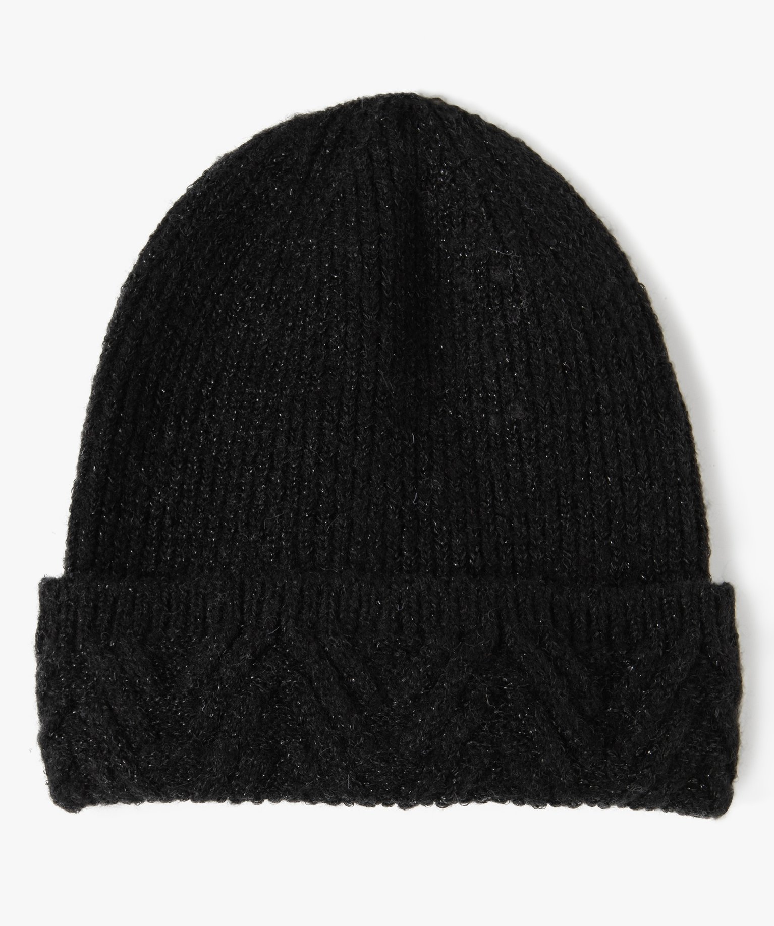 Bonnet femme en maille pailletée noir | GEMO