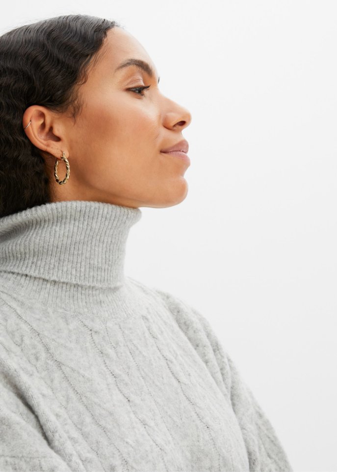 Rollkragenpullover mit Schlitz