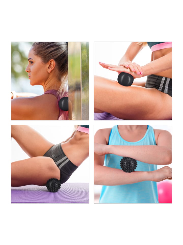 relaxdays 4 x Massageball in Schwarz günstig kaufen onesize