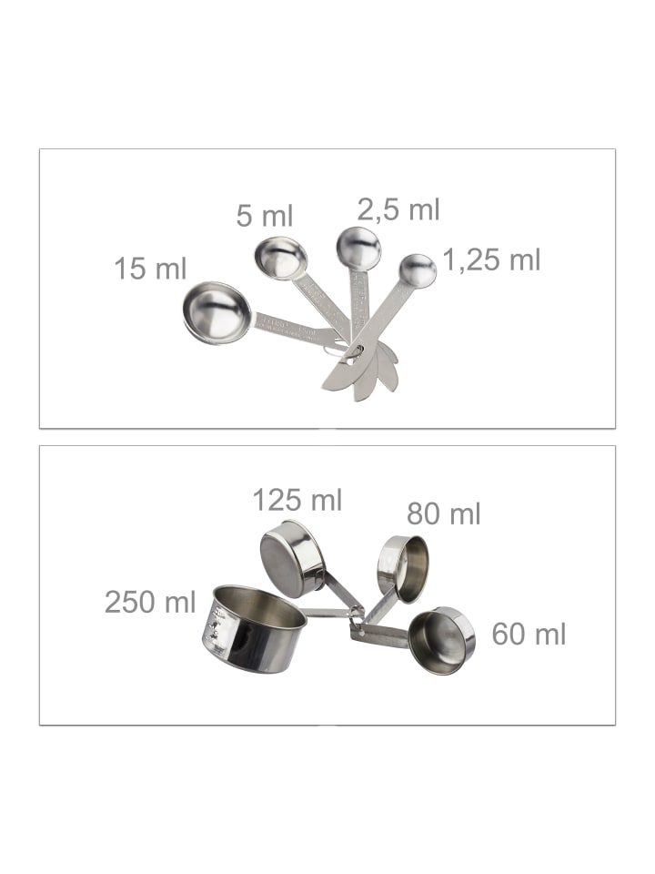 relaxdays Küchen-Set 18 teilig in Silber/Weiß günstig kaufen onesize