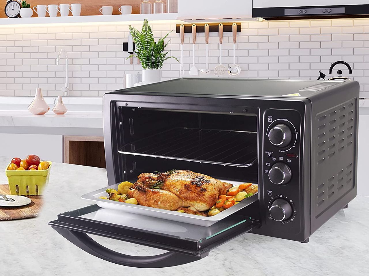 beper 90.886 Elektrischer Backofen mit 45 Liter Fassungsvermögen und 2000 Watt Leistung
