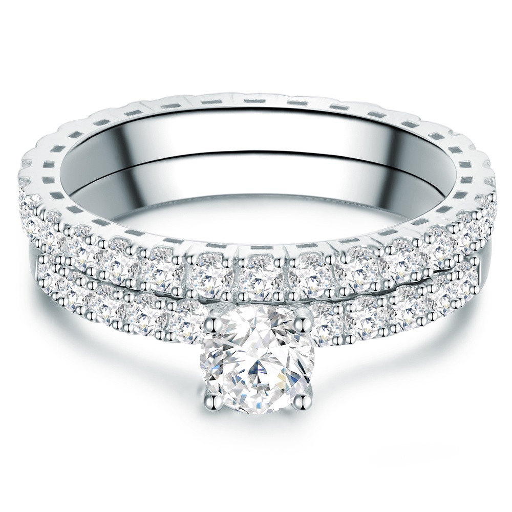 Trilani Bague en argent Argent sterling Oxyde de zirconium (CZ) en Argent Bague