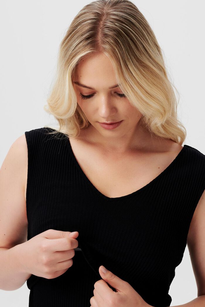 Geripptes Kleid mit Stillfunktion, Bio-Baumwolle