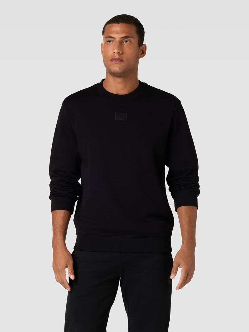 Sweatshirt mit Label-Patch Modell 'Diragol' in schwarz