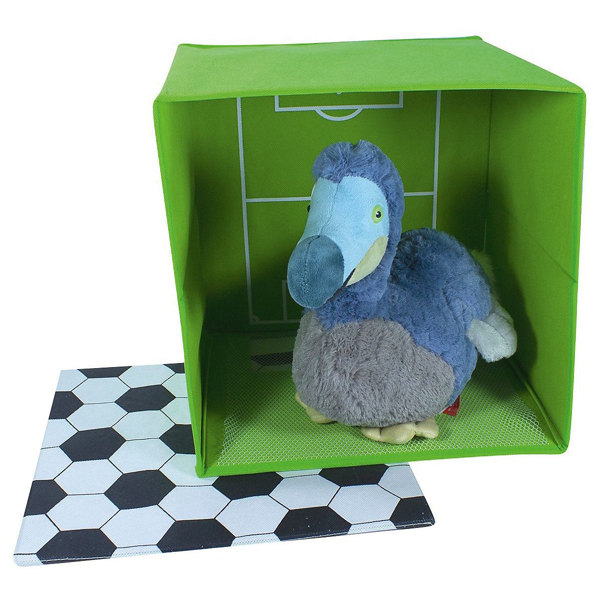 Aufbewahrungsbox Fußball, mit Sichtfenster Tornetz, 30 x 30 x 30 cm