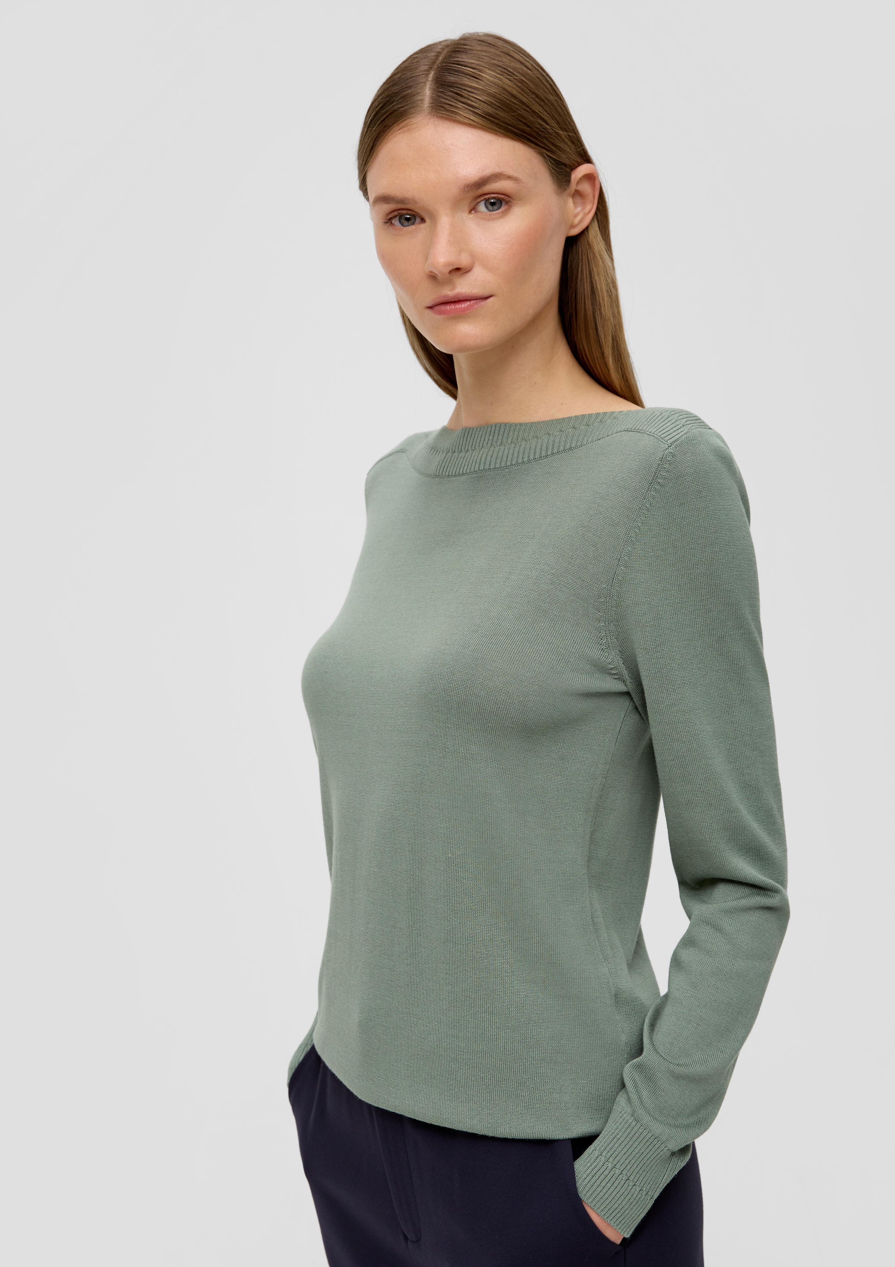 Strickpullover mit Rippelementen  2138529-7210