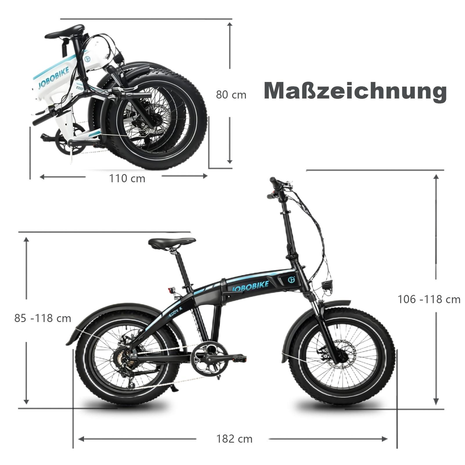 JOBOBIKE E-Bike Eddy, Eddy X. Fahren im Winter! SALE! faltbares Elektro-Fatbike, 7 Gang Shimano Acera Schaltwerk, Kettenschaltung, Heckmotor, 672,00 Wh Akku, (20 Zoll, LG Akku 48V/14AH, Vollgefedert, Super ausgeklügelte Materialien: Schwer & stabil,