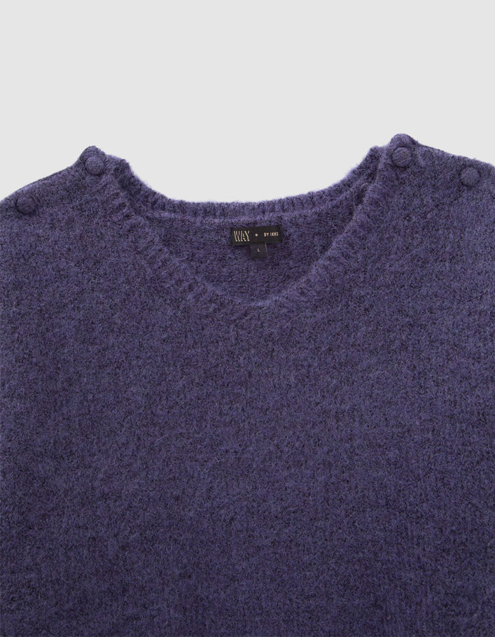 Pull violet forme cropped en tricot fille