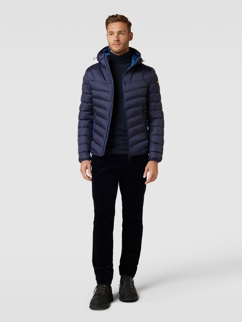 Steppjacke mit Kapuze Modell 'AERONS' in marineblau