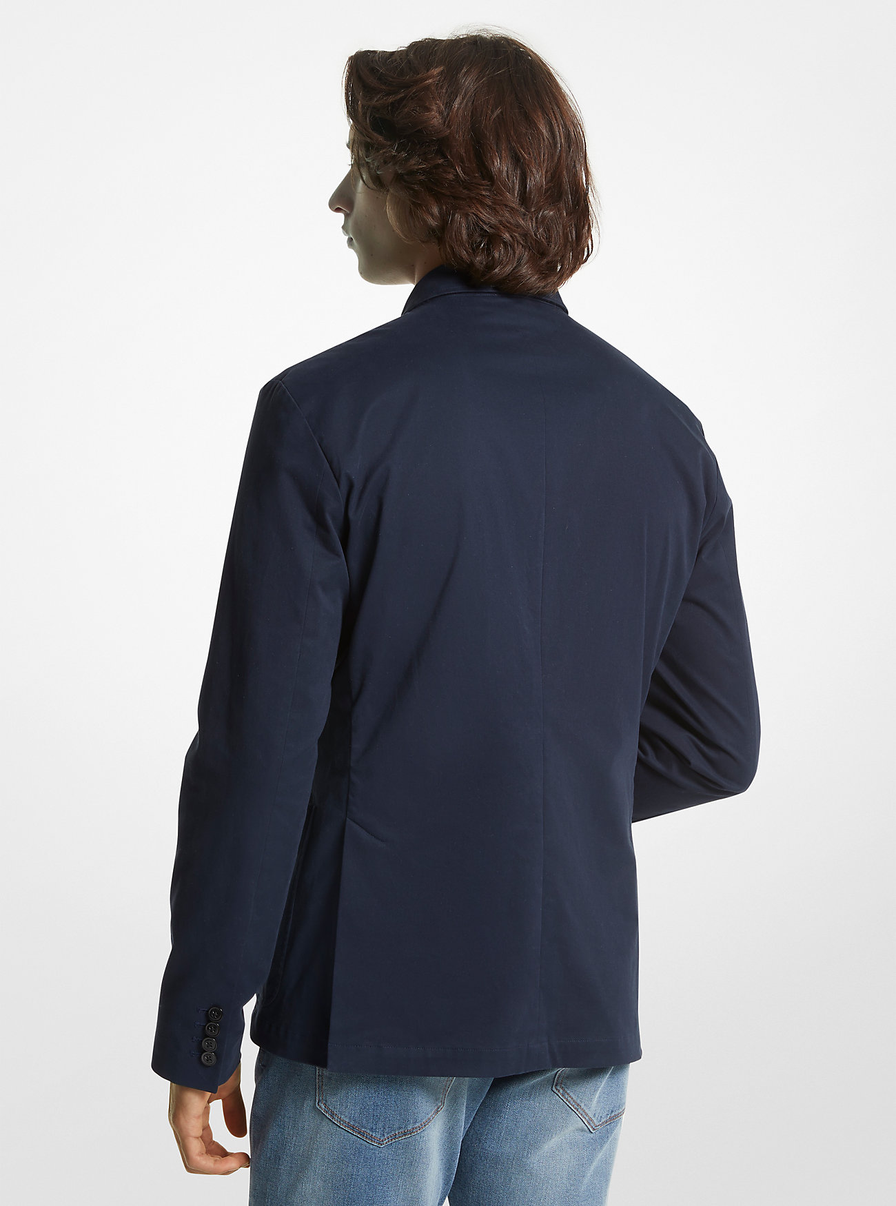 Marynarka z elastycznej bawełny twill - MIDNIGHT
