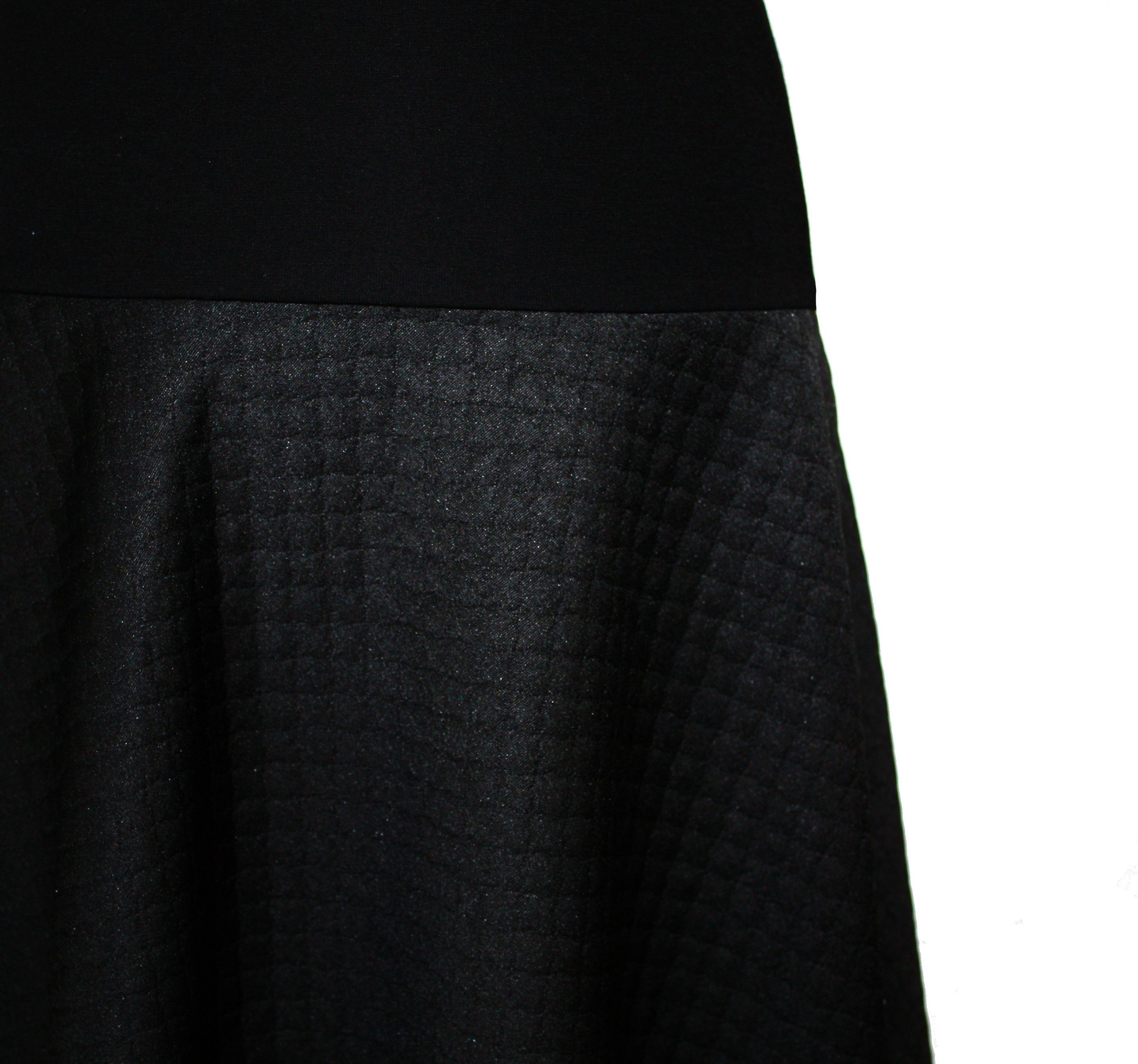 dunkle design A-Linien-Rock 57cm Weinrot Schwarz Jacquard elastischer Bund