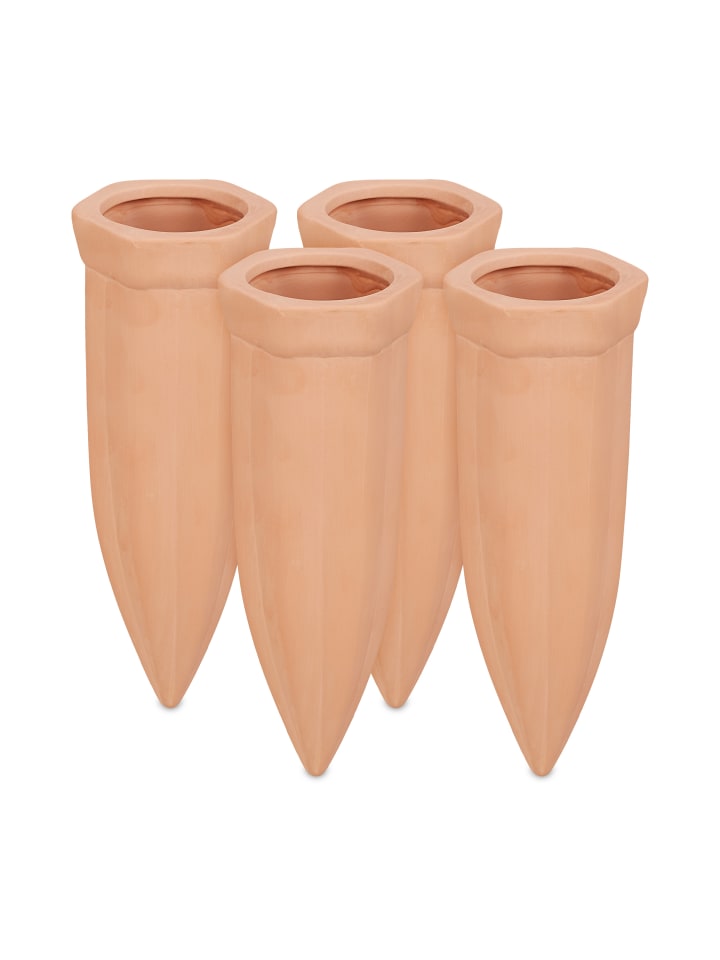 relaxdays 4x Tonspitzen Bewässerung in Terracotta - (B)5,5 x (H)15 x (T)5 cm günstig kaufen onesize