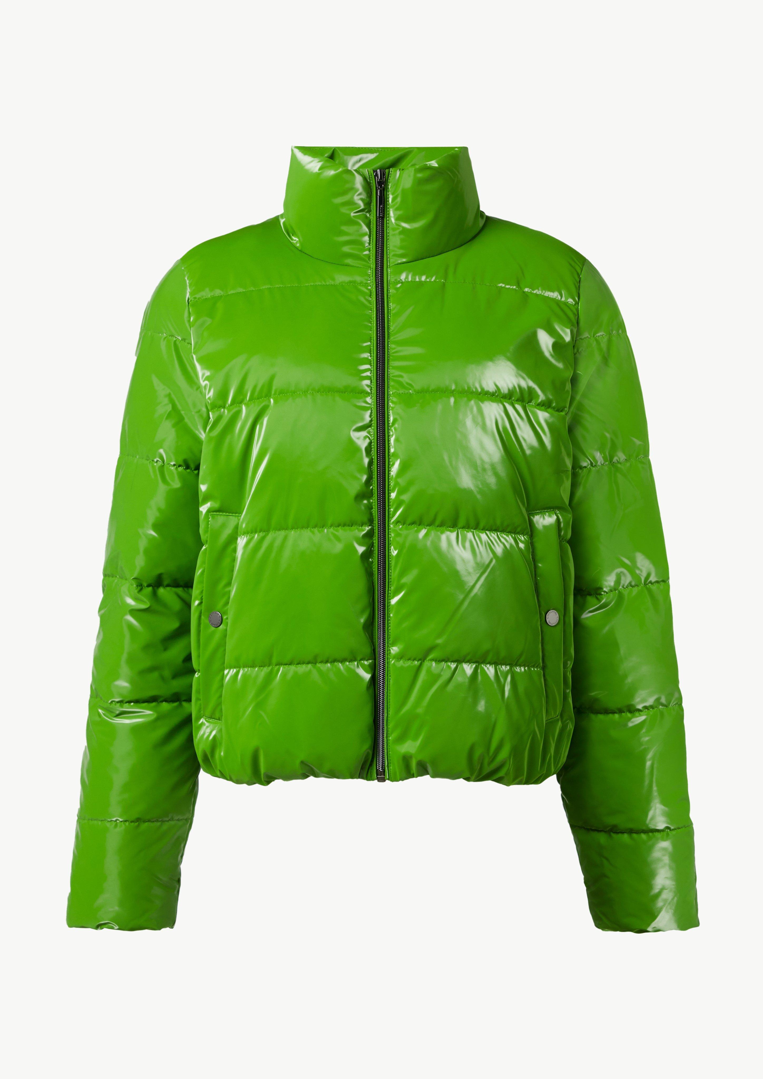 Glänzende Jacke mit Steppung - grün