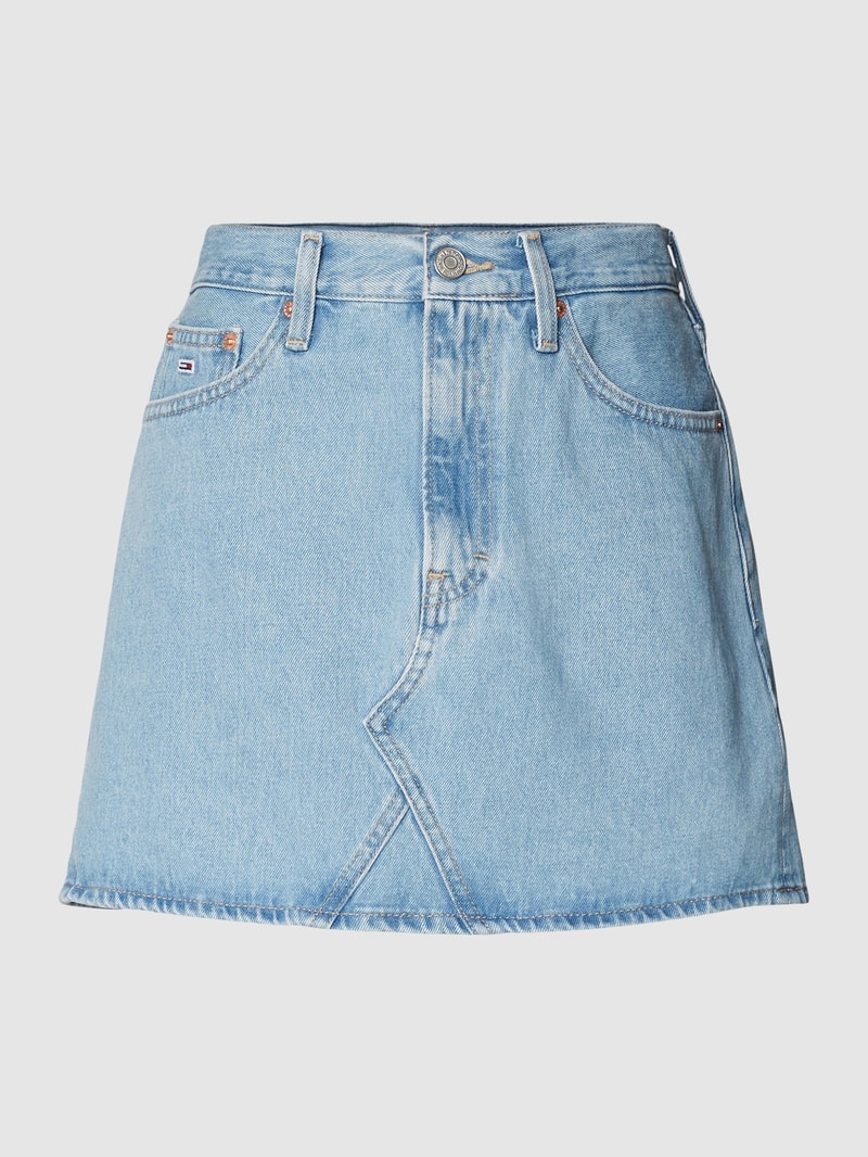 Jeansrock mit Ziernähten Modell 'IZZIE' in hellblau