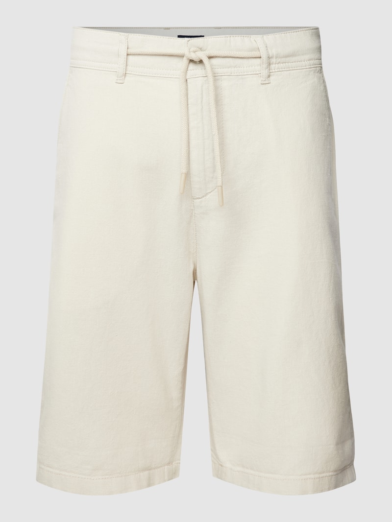 Bermudas mit Tunnelzug in offwhite meliert