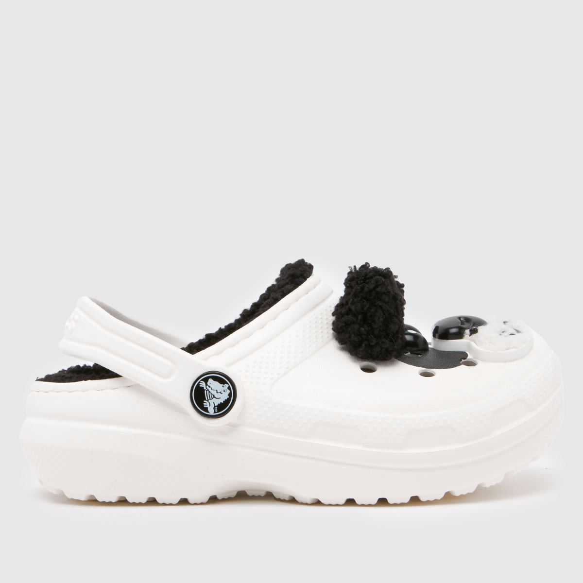 Crocs svarta och vita klassiska fodrade träskor Junior sandaler