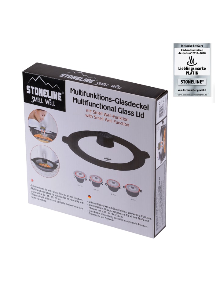 Stoneline Universal Glasdeckel 22/24/26/28 mit SMELL WELL Funktion in Schwarz günstig kaufen onesize