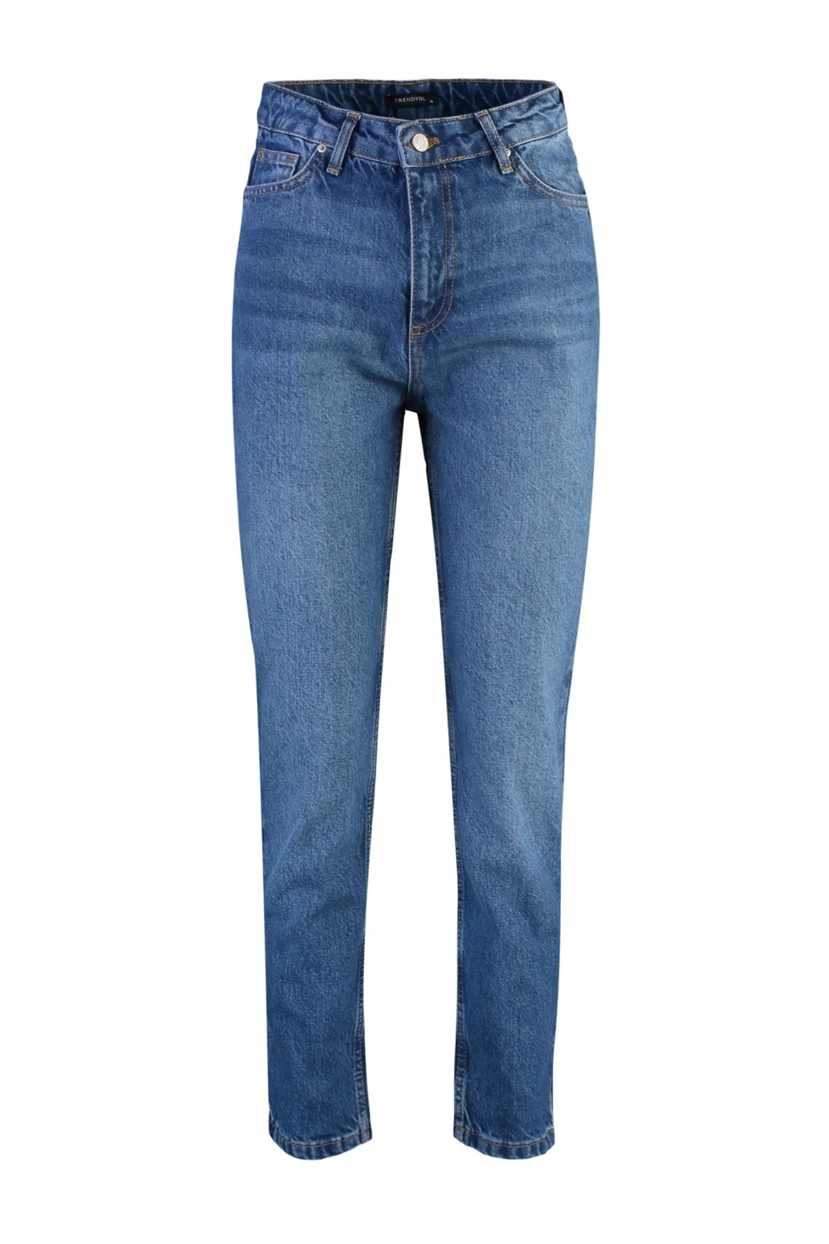Trendyol Collection  Blaue, nachhaltigere High Bel Mom Jeans TWOAW23JE00369