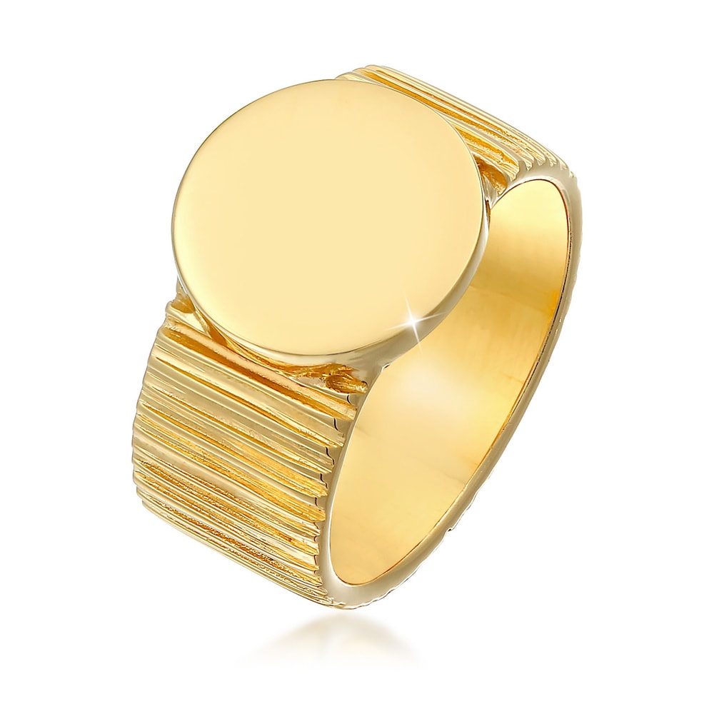 Elli PREMIUM Elli PREMIUM Bague Bague Signet Femme Structure Relief Chunky Blogger Tendance en Bague