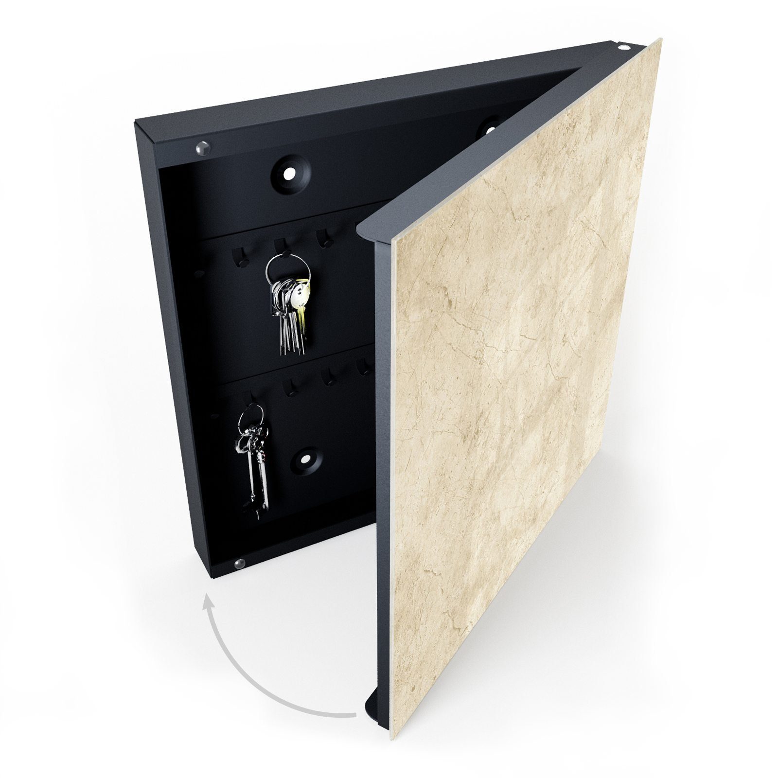 Primedeco Schlüsselkasten Dekor-Schlüsselkasten, Magnetpinnwand und Memoboard mit Glasfront Motiv Abstrakte Marmorierung
